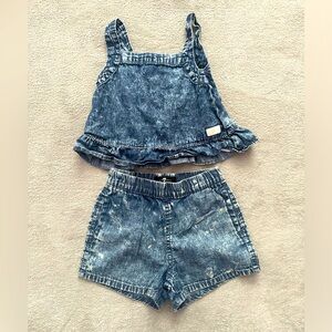 Toddler 7 For All Mankind Denim Shorts Set